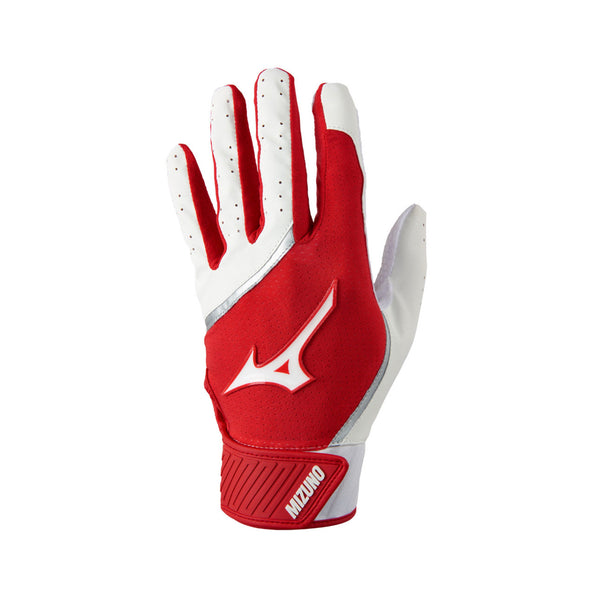 Guanteletas Beisbol Mizuno MVP Rojo Blanco ADULTO