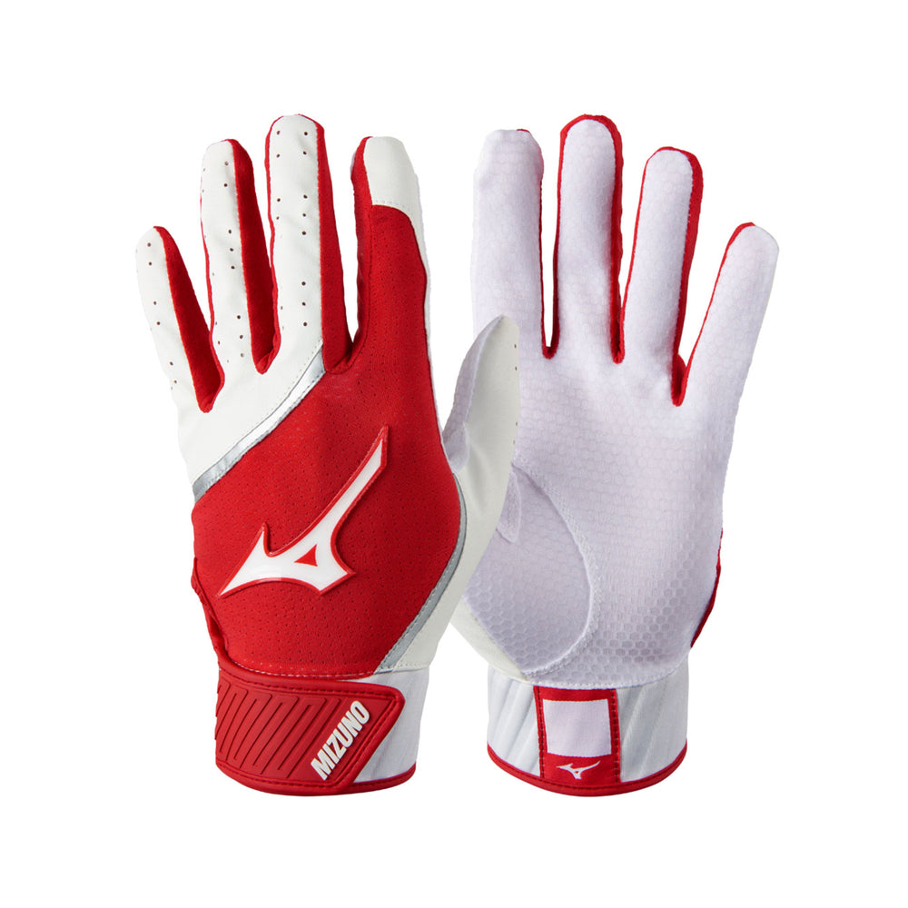 Guanteletas Beisbol Mizuno MVP Rojo Blanco ADULTO