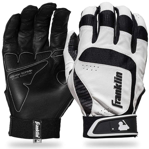 Guanteletas Beisbol Franklin Shok Sorb Neo Blanco Negro ADULTO