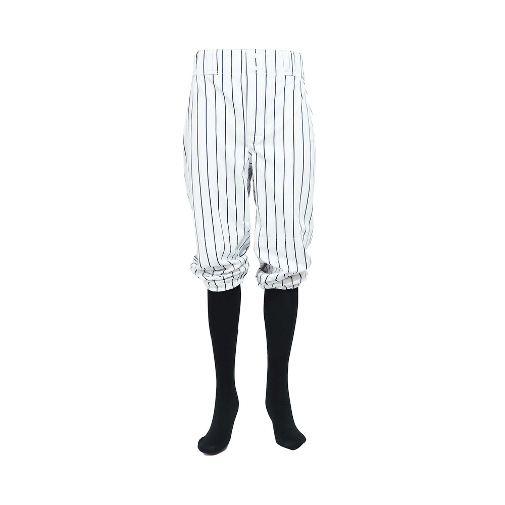 Pantalón De Beisbol Softbol Beisport Corto Blanco Rayas Adulto