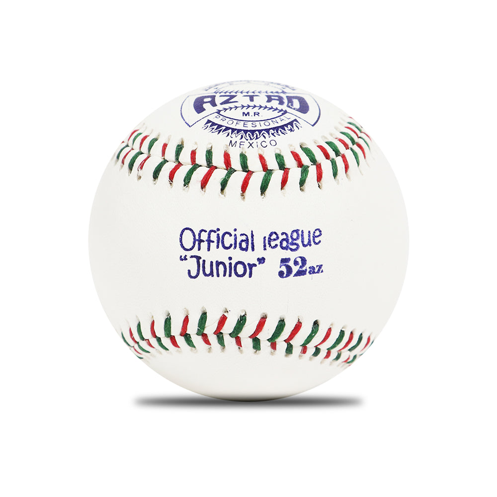 Pelota Beisbol Profesional De Piel Juvenil Aztro 52 Costuras Verde Rojo