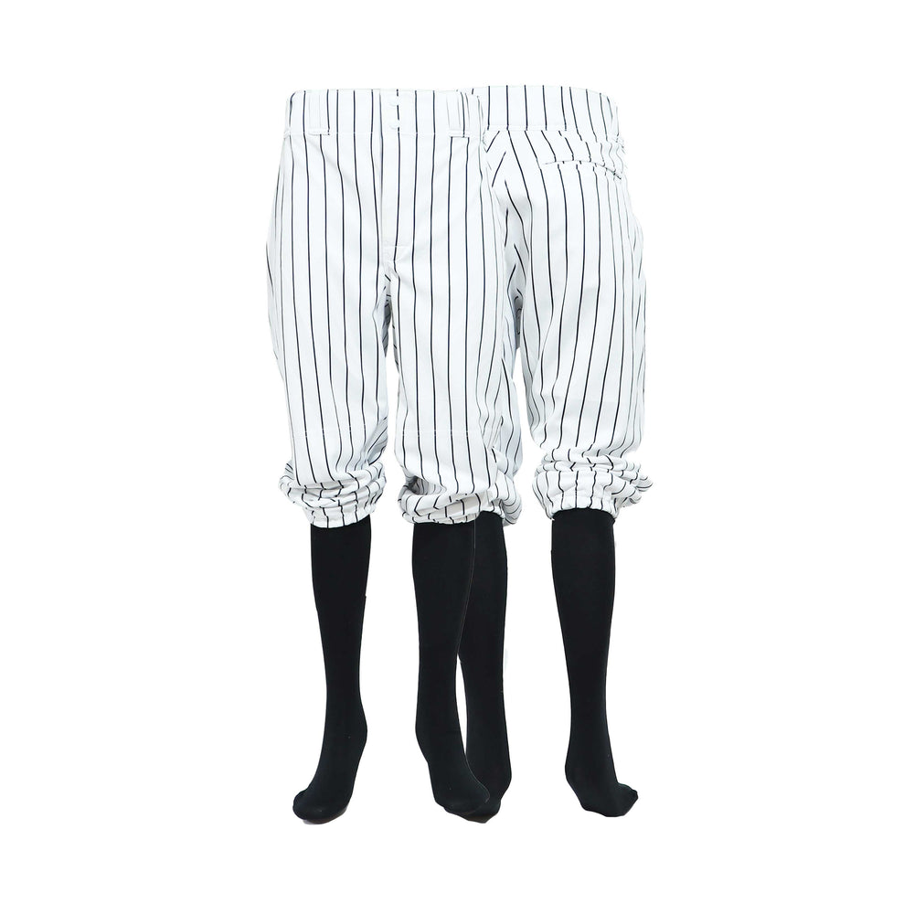 Pantalón De Beisbol Softbol Beisport Corto Blanco Rayas Adulto