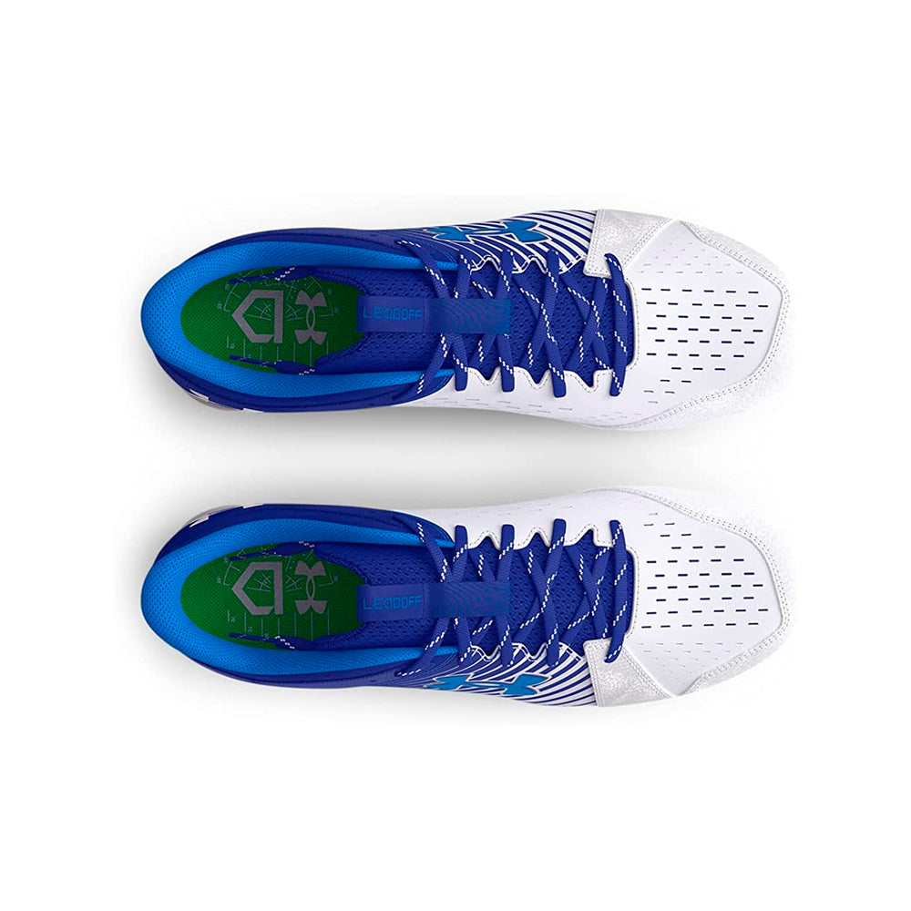 Spikes Beisbol Softbol Under Armour Leadoff Rubber Low Blanco Azul