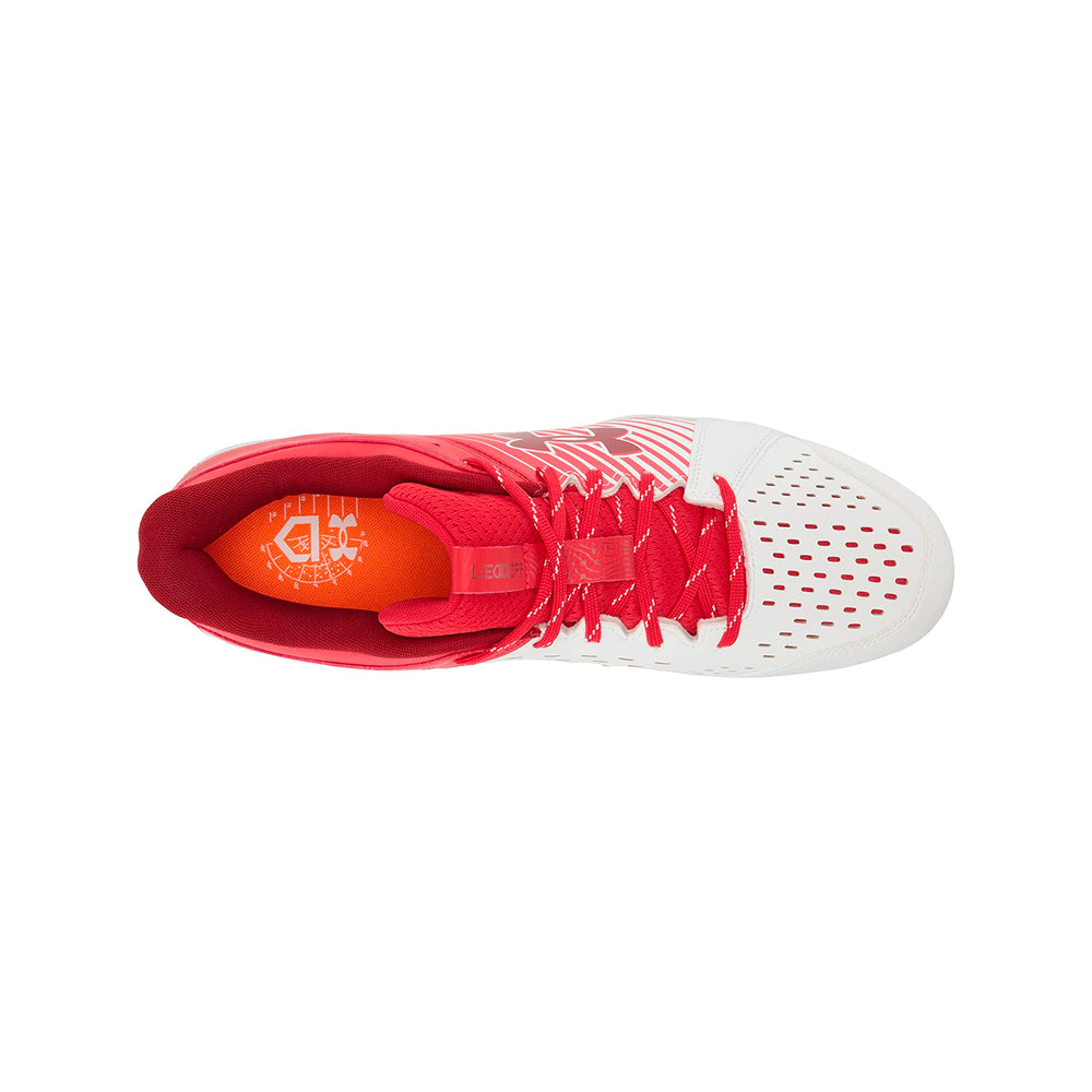 Spikes Beisbol Softbol Under Armour Leadoff Rubber Low Blanco Rojo