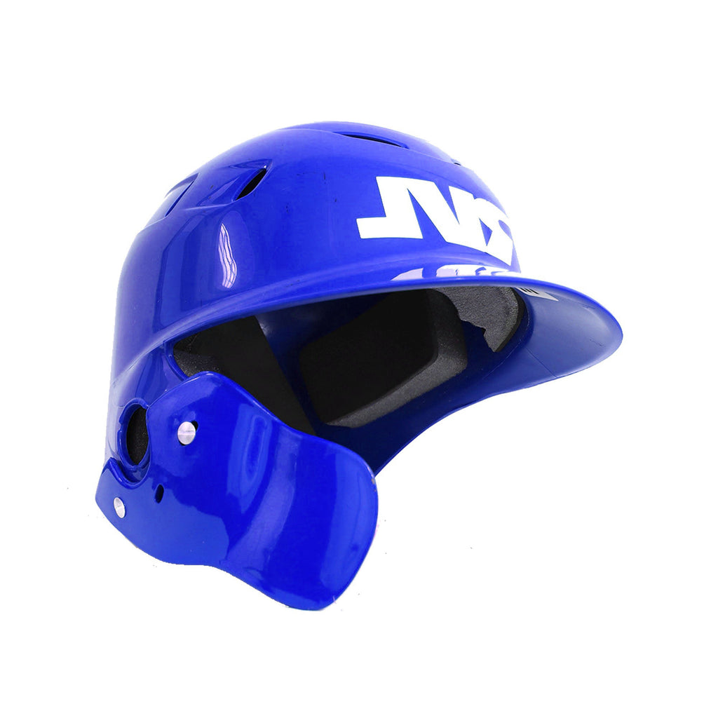 Casco Beisbol RVL Una Oreja Azul Con Protector Mandibula Zurdo ADULTO