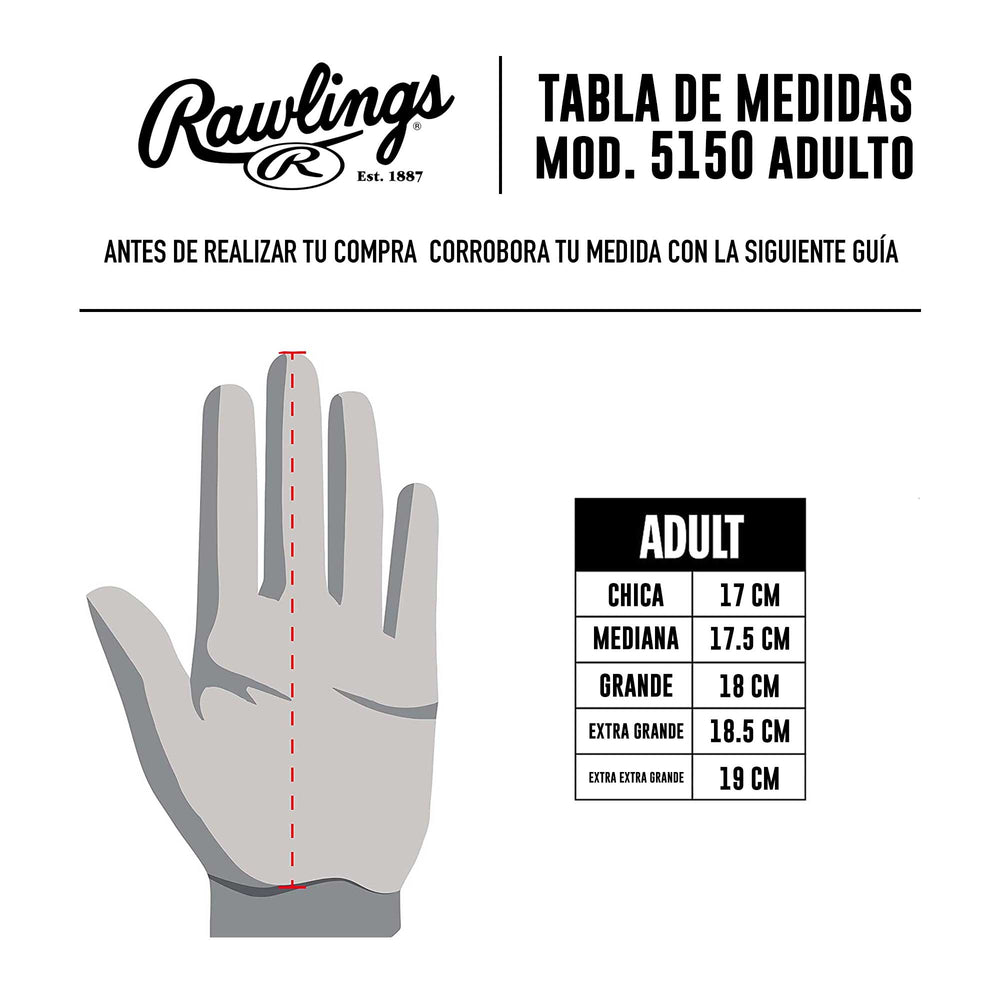 Guanteletas Beisbol Rawlings 5150 Rey ADULTO