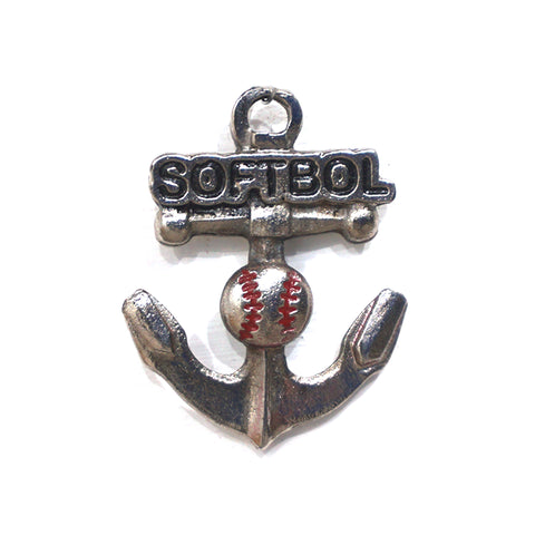 Dije Ancla Pelota de Softbol Negro