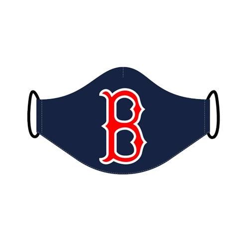 Cubrebocas Beisbol de 3 capas Red Sox Azul Marino Rojo