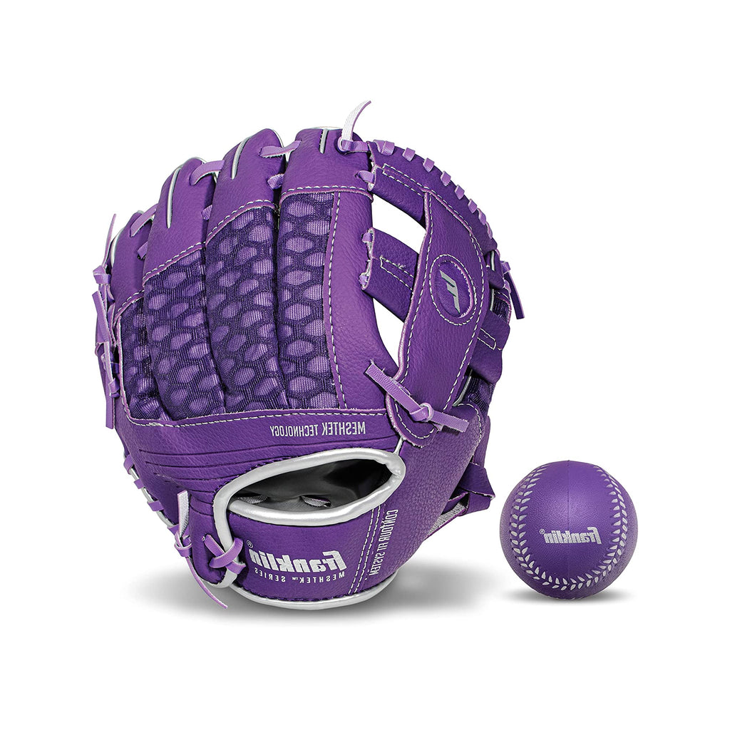 Guante Beisbol Franklin Mesh Tek Morado 9.5 in 3 a 6 años