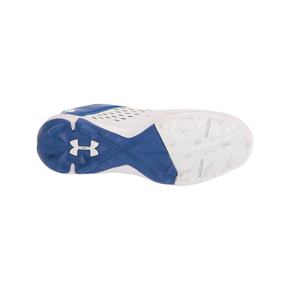 Spikes Beisbol Softbol Under Armour Leadoff Rubber Mid Blanco Azul INFANTIL