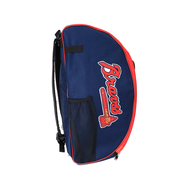 Back Pack Beisbol Softbol Bravos Marino Rojo Letra Roja